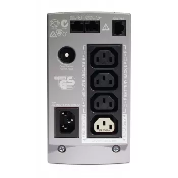 APC Back-UPS BK650EI - 650VA, 4x C13 išėjimai, USB, budėjimo režimas, 0,65 kVA, 400 W, sinusas, 160 V, 286 V