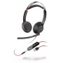 Ausinės POLY Blackwire 5220, USB-A, juodos/raudonos