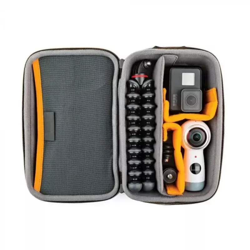 Dėklas fotoaparatui Lowepro HARDSIDE CS 60, kietas korpusas, 140×85×227 mm, juoda/oranžinė