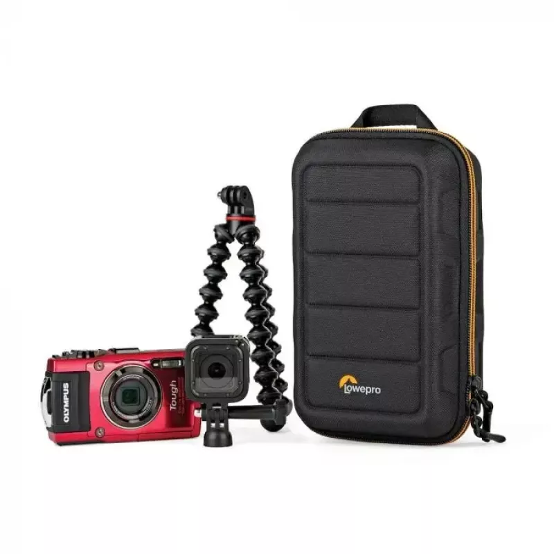 Dėklas fotoaparatui Lowepro HARDSIDE CS 60, kietas korpusas, 140×85×227 mm, juoda/oranžinė