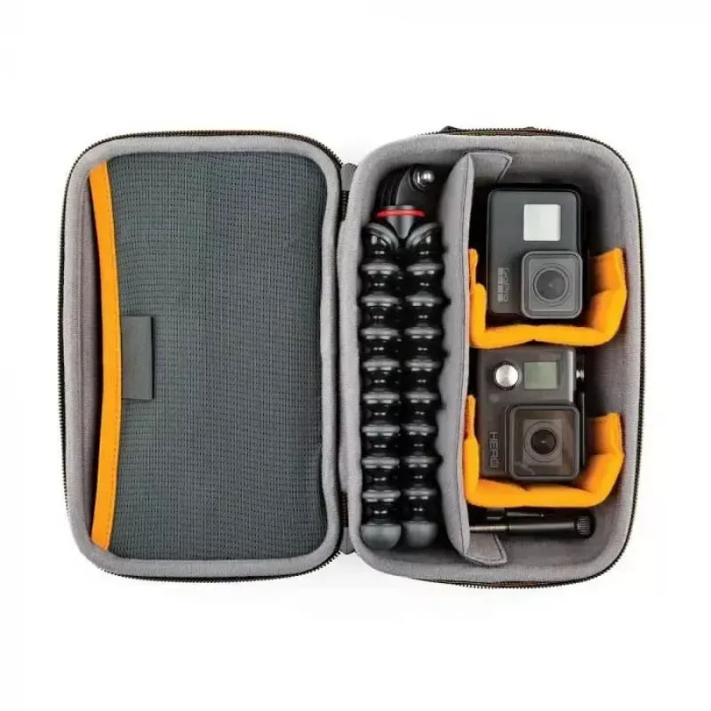 Dėklas fotoaparatui Lowepro HARDSIDE CS 60, kietas korpusas, 140×85×227 mm, juoda/oranžinė