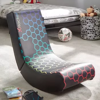 Konsolinė žaidimų kėdė X Rocker Neo Hex Edition – minkštas sėdimas paviršius ir atlošas, juoda, 410x855x650 mm