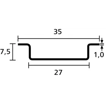 Kabelių latakų tarpinė plieninė HellermannTyton 181-47061 35 mm x 7,5 mm