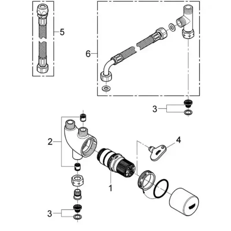 Termostatas GROHE 34487000 Chromuotas