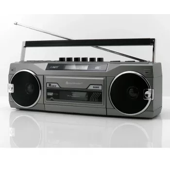 Nešiojamas kasečių grotuvas Soundmaster SRR80TI su DAB+ ir FM, LCD ekranu, 3 W RMS, 3,5 mm ausinėmis, baterija/230 V