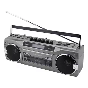Nešiojamas kasečių grotuvas Soundmaster SRR80TI su DAB+ ir FM, LCD ekranu, 3 W RMS, 3,5 mm ausinėmis, baterija/230 V