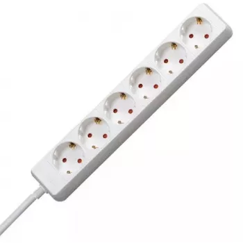 Prailginimo laidas EFB Elektronik Kopp 120613005 — 1,4 m, 6x kištukinis lizdas F tipo, 16 A, 250 V, vidaus, raudonas/baltas