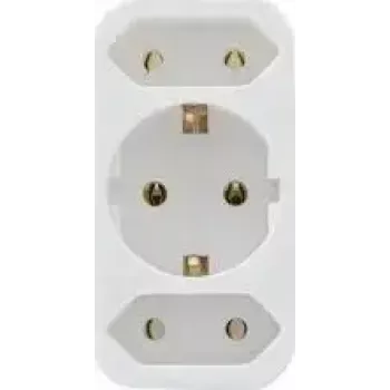 REV 2-jų kištukinis adapteris su apsauginiu kontaktu, baltas, modelis 0512735777 WS