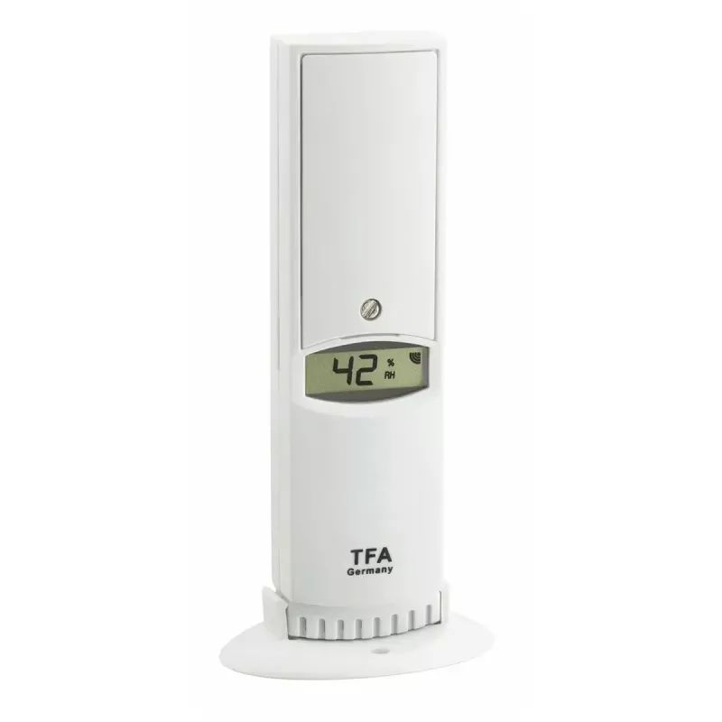 TFA Dostmann WeatherHub OBSERVER belaidis temperatūros ir drėgmės jutiklis, Wi‑Fi, AC / AA baterija, 40×28×104 mm