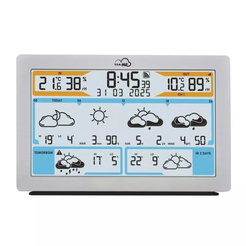 TFA-Dostmann TFA.me Silver LCD belaidė Wi-Fi anemometro, higrometro, termometro stotelė