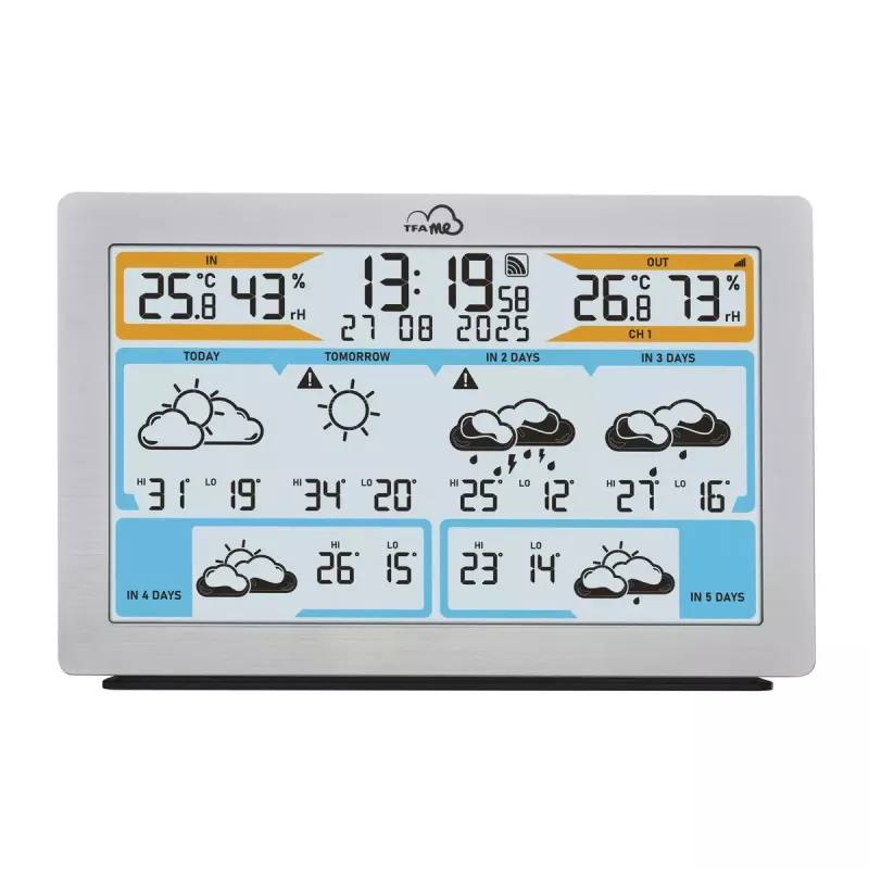 TFA-Dostmann TFA.me Silver LCD belaidė Wi-Fi anemometro, higrometro, termometro stotelė
