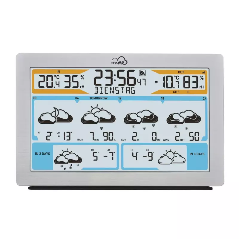 TFA-Dostmann TFA.me Silver LCD belaidė Wi-Fi anemometro, higrometro, termometro stotelė