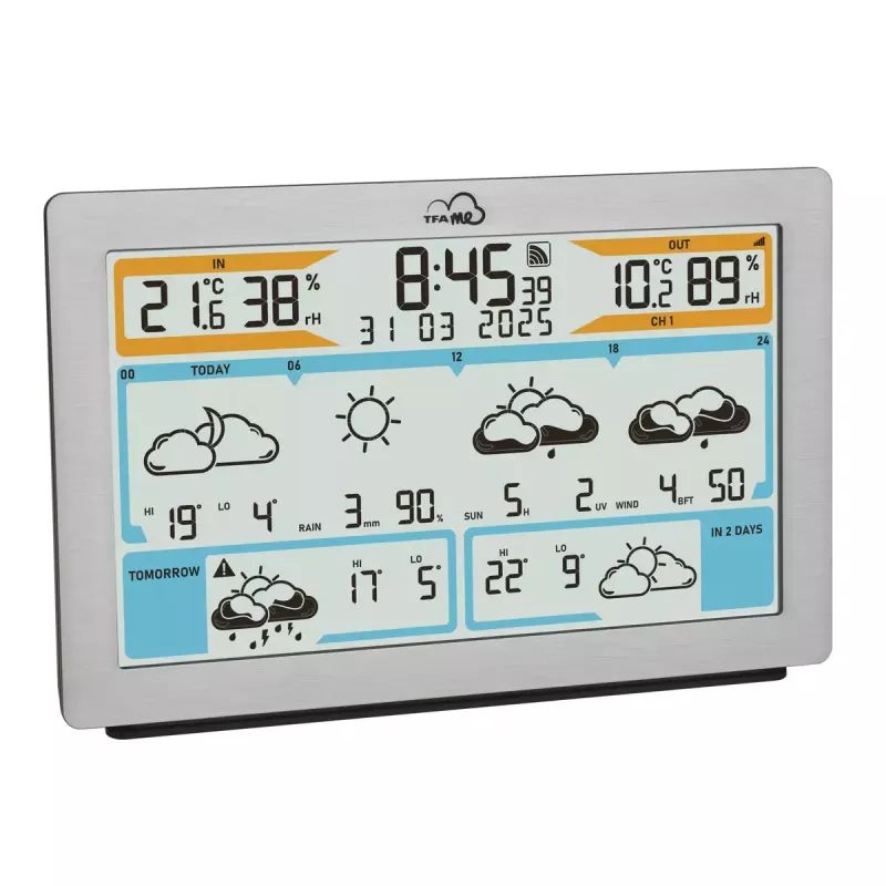 TFA-Dostmann TFA.me Silver LCD belaidė Wi-Fi anemometro, higrometro, termometro stotelė