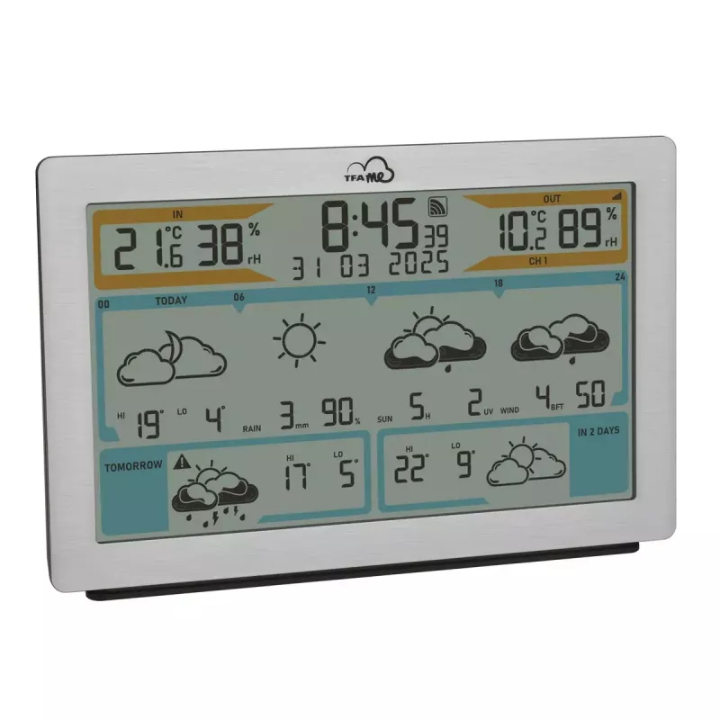TFA-Dostmann TFA.me Silver LCD belaidė Wi-Fi anemometro, higrometro, termometro stotelė