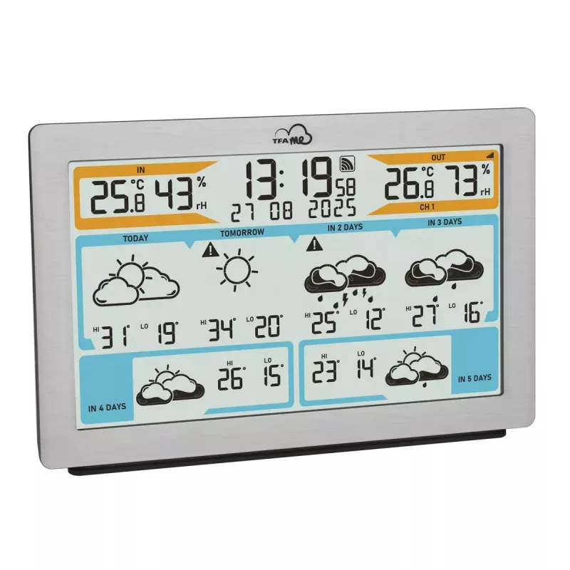 TFA-Dostmann TFA.me Silver LCD belaidė Wi-Fi anemometro, higrometro, termometro stotelė