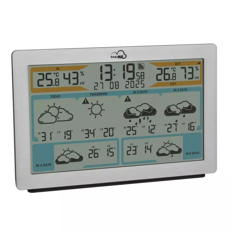 TFA-Dostmann TFA.me Silver LCD belaidė Wi-Fi anemometro, higrometro, termometro stotelė