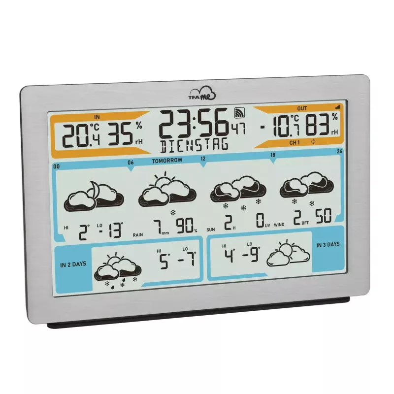 TFA-Dostmann TFA.me Silver LCD belaidė Wi-Fi anemometro, higrometro, termometro stotelė