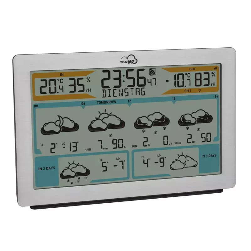 TFA-Dostmann TFA.me Silver LCD belaidė Wi-Fi anemometro, higrometro, termometro stotelė