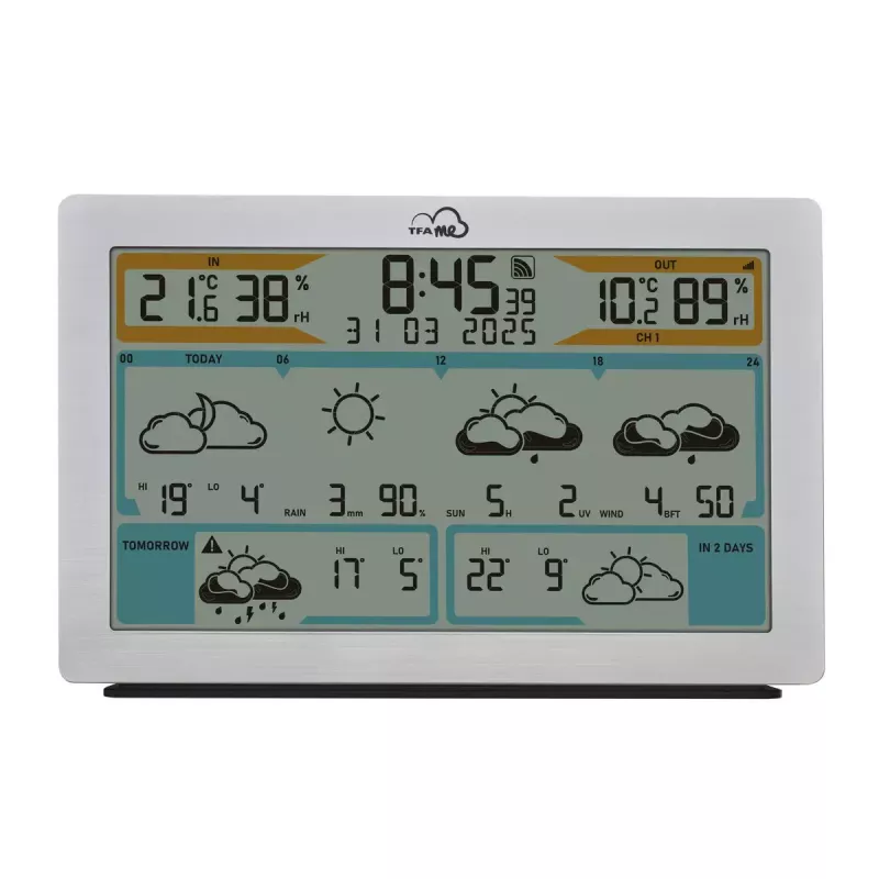 TFA-Dostmann TFA.me Silver LCD belaidė Wi-Fi anemometro, higrometro, termometro stotelė