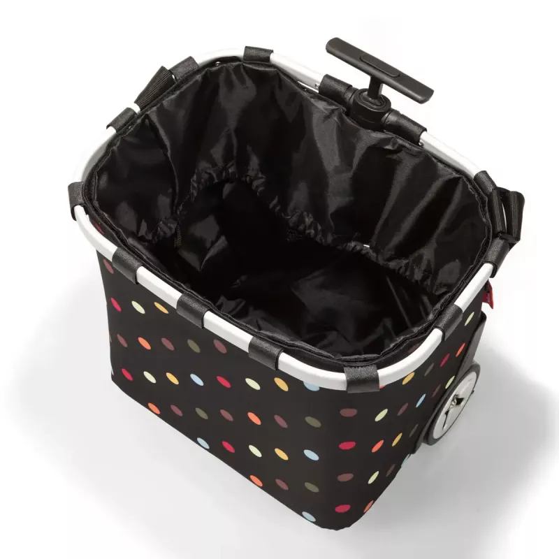 Reisenthel Carrycruiser krepšys-pirkinių vežimėlis – 40 L, aliumininis rėmas, poliesteris, 420×320 mm, juoda/multicolor