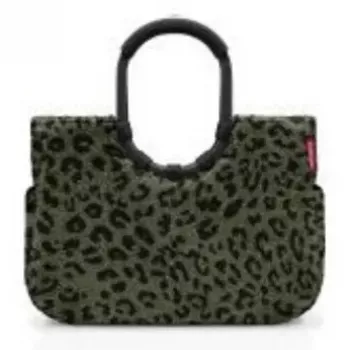 Reisenthel loopshopper L krepšys — 25 L, 460×250 mm, aliuminio rėmas, juoda/ruda