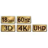 HDMI kabelis MaxTrack C 215-3, 3 m, HDMI Type A (vyriškas–vyriškas), HDMI 2.1, 18 Gbit/s, juodas
