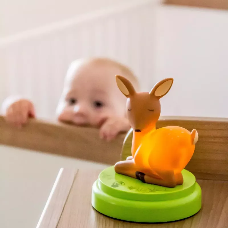 ANSMANN baby night-light 1800-0059 LED naktinė lemputė, geltona šviesa, baterijos AA ×3, 119×119×137 mm, ruda/žalia