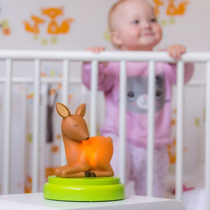 ANSMANN baby night-light 1800-0059 LED naktinė lemputė, geltona šviesa, baterijos AA ×3, 119×119×137 mm, ruda/žalia