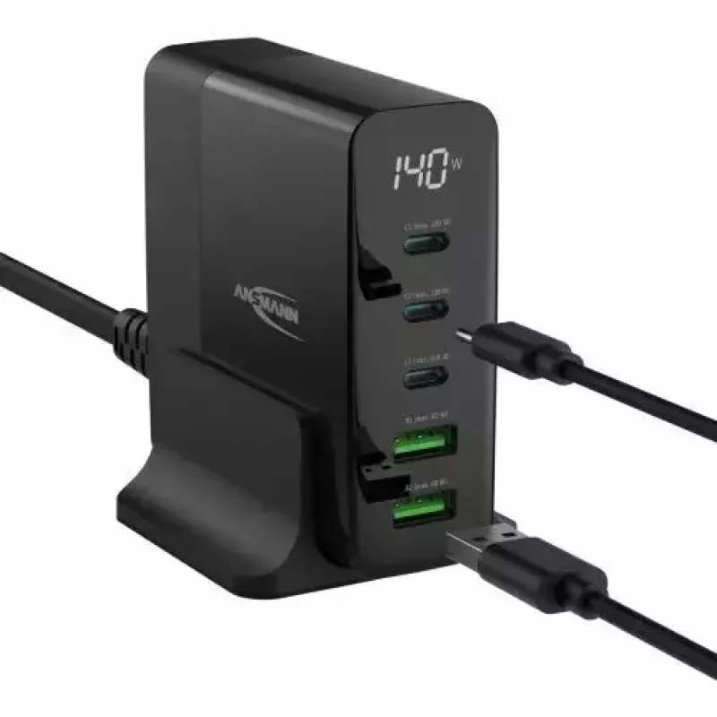 Įkroviklis ANSMANN DC5140PD Universal Black USB Greitasis Įkrovimas