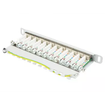 Pataisų skydelis Alcasa GC-N0132, 12xRJ45, 10 Gigabit Ethernet, 0,5U, pilkas