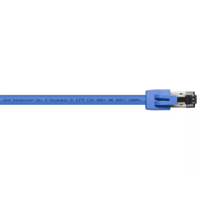 Tinklo kabelis Alcasa 8080-075B mėlynas 7,5 m Cat8.1 S/FTP