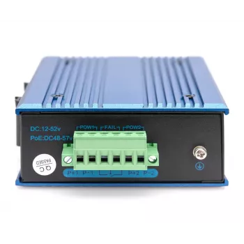 Digitus DN-651131 4 prievadų Fast Ethernet PoE pramoninis nevaldomas jungiklis su 1 SFP kylančiąja jungtimi