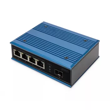 Digitus DN-651131 4 prievadų Fast Ethernet PoE pramoninis nevaldomas jungiklis su 1 SFP kylančiąja jungtimi