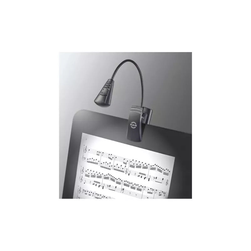 LED muzikinis šviestuvas König & Meyer 12241 juodas, baterijomis maitinamas