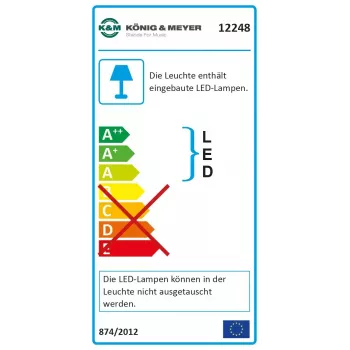 Šviestuvas natoms König & Meyer 12248-000-55 LED baterija tinklas juodas