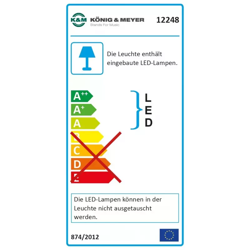 Šviestuvas natoms König & Meyer 12248-000-55 LED baterija tinklas juodas