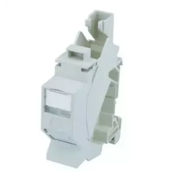 RJ-45 lizdo modulis Telegärtner J00023A0206, Cat.6A, T568B, šviesiai pilkas (RAL 7035), montavimui ant TH35 DIN bėgelio