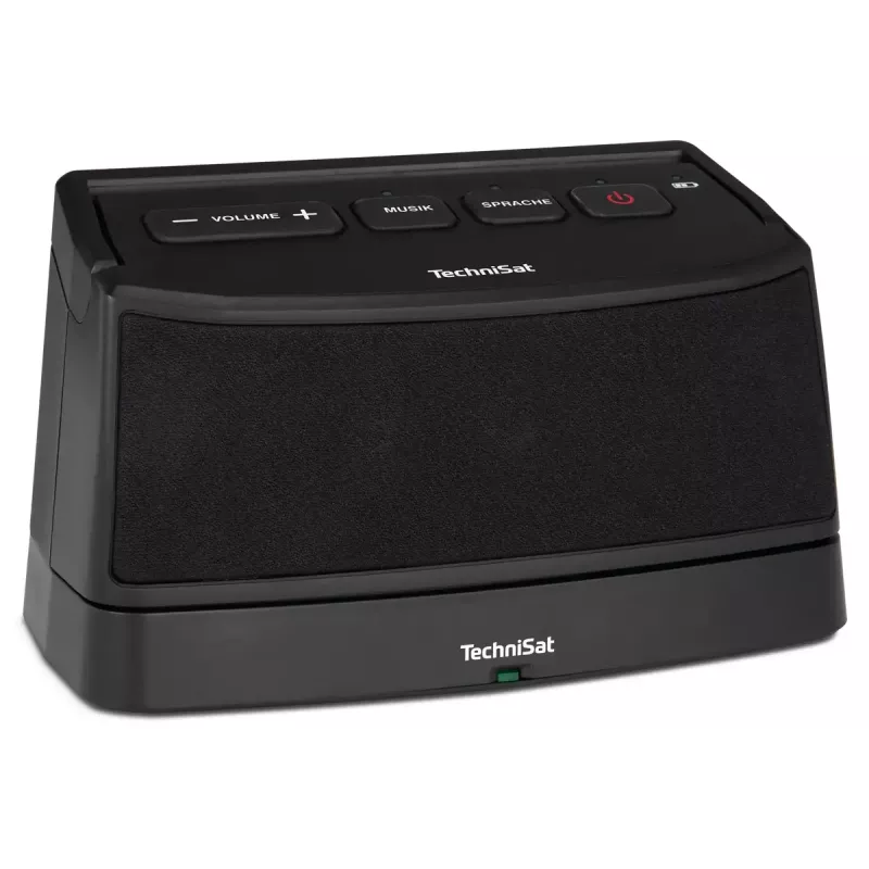 Nešiojamas stereofoninis garsiakalbis TECHNISAT ISIBOX 1 – 4 W RMS, laidinis ir belaidis, įmontuota baterija, USB-C, juodas