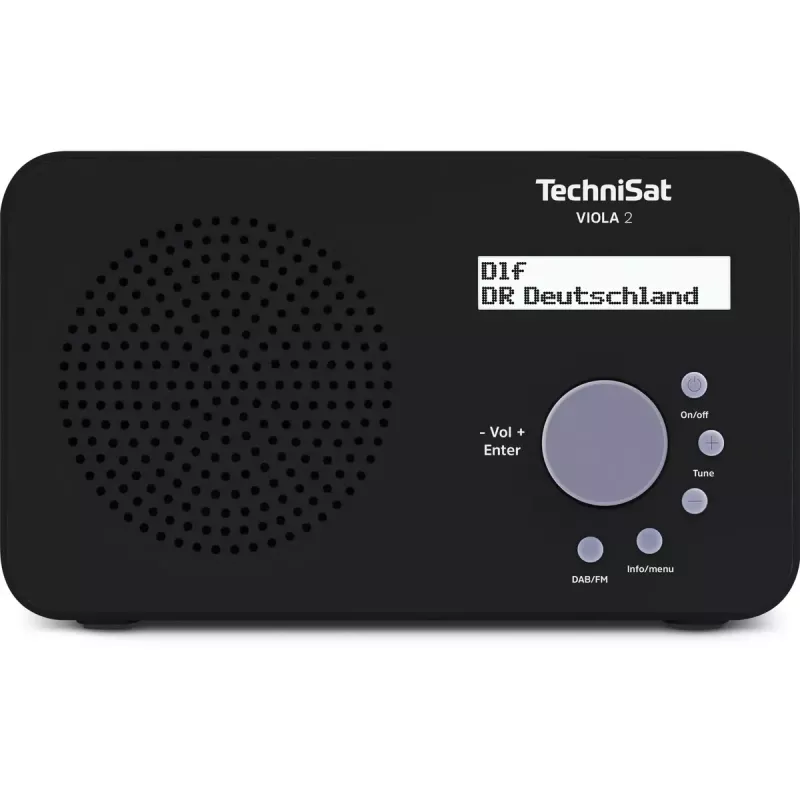 Nešiojamas radijas TECHNISAT VIOLA 2 – DAB+ ir FM, LCD ekranas, 1 W, 3,5 mm lizdas, juodas