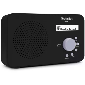 Nešiojamas radijas TECHNISAT VIOLA 2 – DAB+ ir FM, LCD ekranas, 1 W, 3,5 mm lizdas, juodas