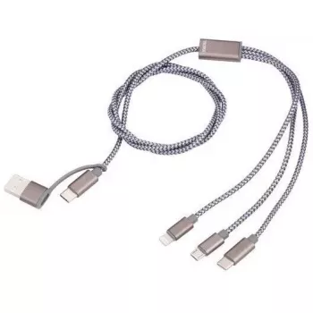 Įkrovimo laidas USB-C į USB-A TROIKA CBL30/GY, 1 m, pilkas