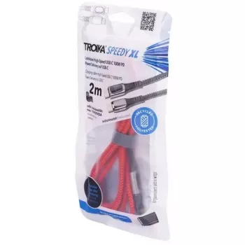 Įkrovimo laidas TROIKA SPEEDY XL Red – patvarus USB įkrovimo laidas, modelis CBL20/RD