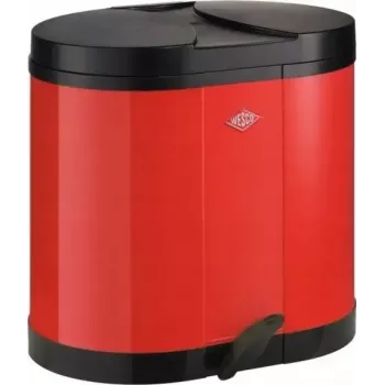 Šiukšliadėžė Wesco Ökosammler Beta Red 20 L, plieninė, su pedaliniu atidarymu, modelis 112747