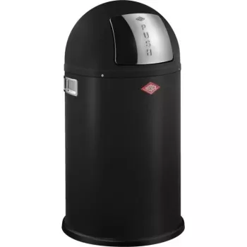Šiukšliadėžė WESCO Pushboy Jr. 22 L matinė juoda, stumdomas dangtis, kompaktiška virtuvinė dėžė