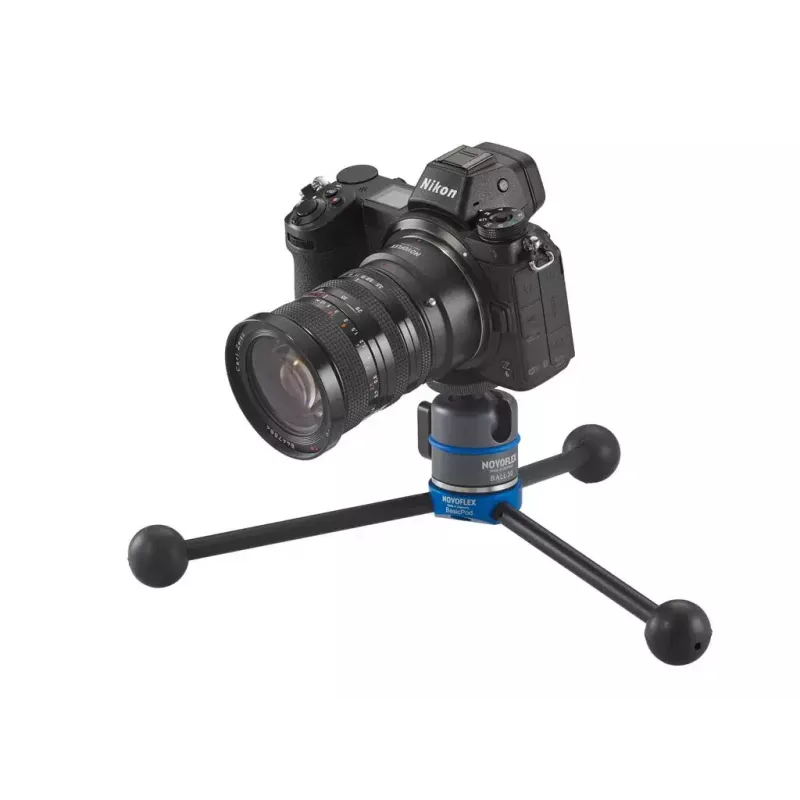 Tripodas Novoflex BasicPod Mini skaitmeniniams ir juostiniams fotoaparatams, juodas/mėlynas