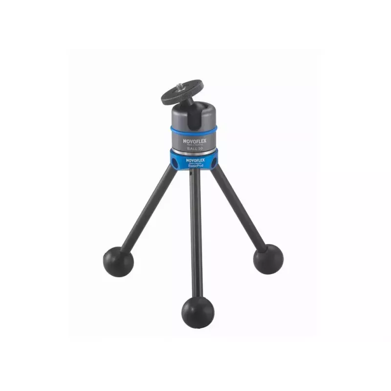 Tripodas Novoflex BasicPod Mini skaitmeniniams ir juostiniams fotoaparatams, juodas/mėlynas