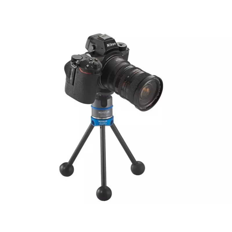 Tripodas Novoflex BasicPod Mini skaitmeniniams ir juostiniams fotoaparatams, juodas/mėlynas