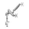 Dviejų monitorių dujinio stovo laikiklis Tripp Lite (EATON) DDR1732DAL, 13–34 colių, spaustuvas arba grometas, USB ir garso prievadai, sidabrinis