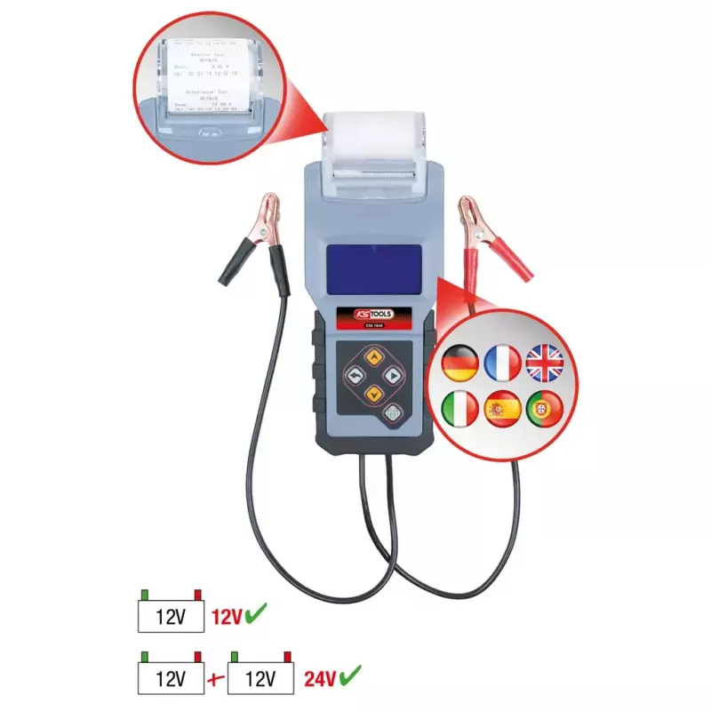 Akumuliatoriaus testeris KS Tools 550.1646 juodas mėlynas 1,5 kg