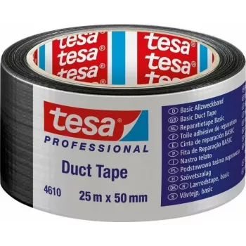 Lipnioji audinio juosta Tesa 04610, 25 m x 50 mm, juoda